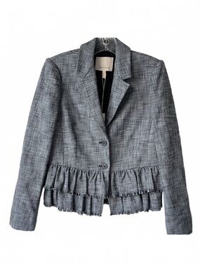 REBECCA TAYLOR cropped Boardroom Chic ruffle jacket Officecore 
 Size 4